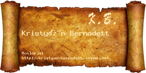 Kristyán Bernadett névjegykártya