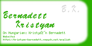 bernadett kristyan business card